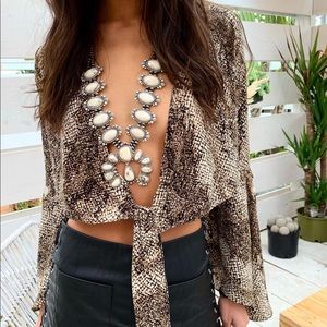 12th tribe - Snake print wrap top